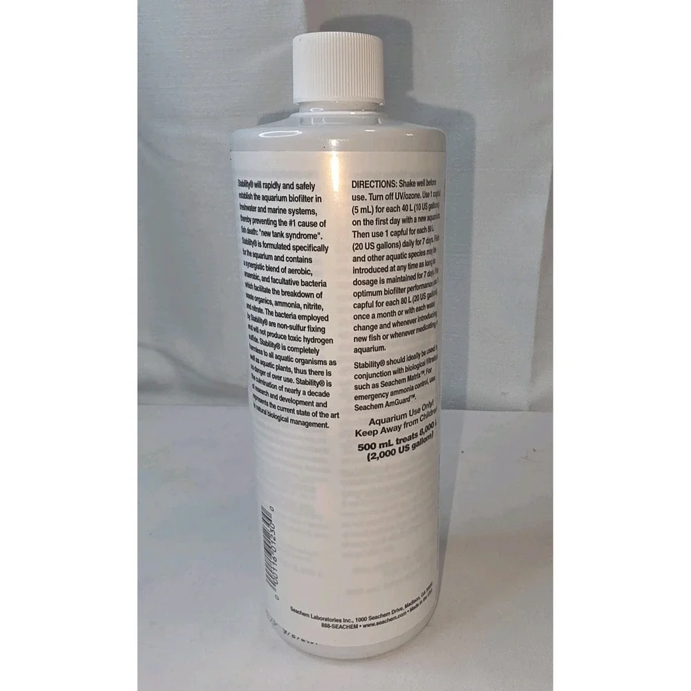 Seachem Stability Fish Tank Stabilizer Freshwater Marine‎ Aquariums 16.9 OZ